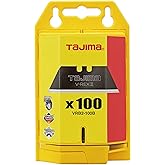 Tajima VRB2-100B V-REX II Premium Tempered Steel Utility Knife Blades, 100-Pack