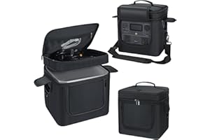 Undomip Carrying Bag Compatible with ECOFLOW River 2 Max 500, Power Storage Bag with Adjustable Shoulder Strap, Soft Generator Cover with Side Zipper, 27 * 25.5 * 20CM (Black, For River 2 Max 500)