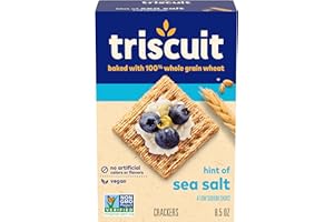 Triscuit Hint of Sea Salt Whole Grain Wheat Crackers, Vegan Crackers, Vegan Snacks, Lunch Snacks, 8.5 oz