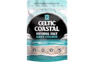 Celtic Coastal Grey Coarse - Natural Salt, 0.6 Lb. - 26 Oz., 100% Organic & Unrefined, Rich in 82+ Essential Minerals, Hand-Harvested French Celtic Crystals