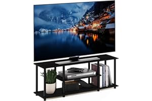 Furinno Turn-N-Tube No Tools 3D 3-Tier Entertainment TV Stand up to 50 inch TV, Round Tubes, Walnut
