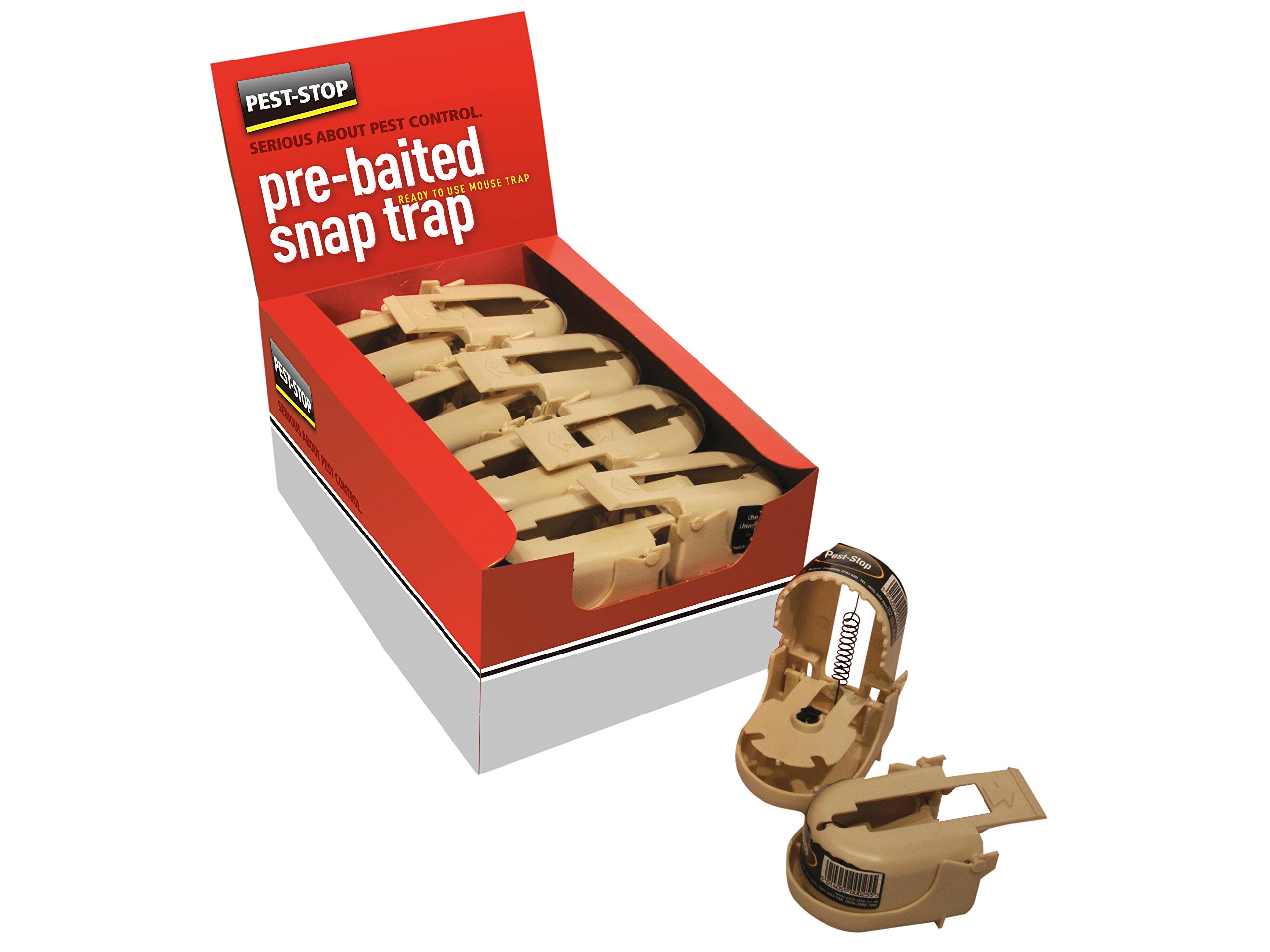 Pest-Stop PSSTMB16 Pre-Baited Snap Trap for Mice, Brown, (16 pack)