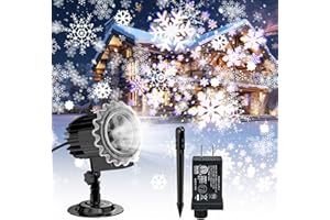 Christmas Snowflake Projector Lights Indoor Outdoor, 2025 High Bright LED Snowfall Projector Lamp, Waterproof Snow Projector 