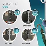 CASARIA Elegant Coat Rack with Marble Base 14 Rotatable Hangers 175cm White view 3