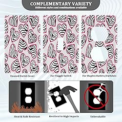 Zebra Print Hearts Decorative Blank Wall Plates for
