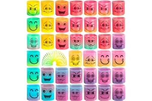 MCPINKY 40PCS Spring Rainbow Magic Fidget Stress Coil, Mini Plastic Magic Coil Spring Toy for Birthday Party Favors, Fun Goodie Bag Stuffers and Small Bulk Toys Gifts for Kids