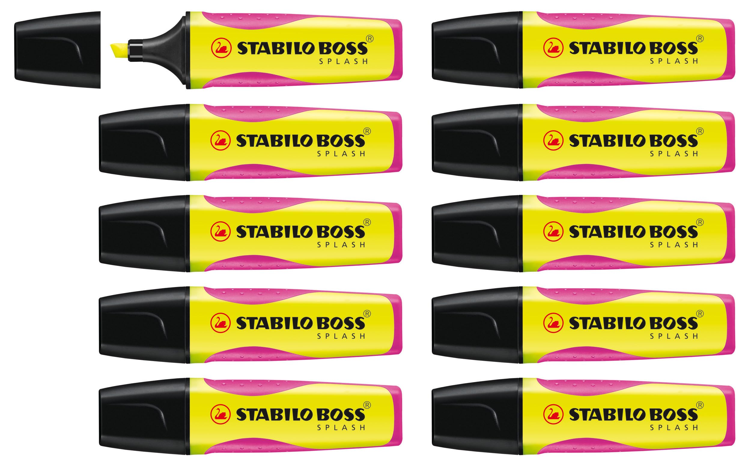 STABILO Highlighter BOSS SPLASH - Pack of 10 - yellow