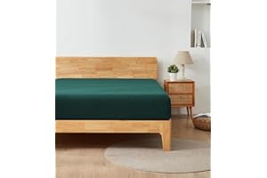 Alazuria Queen Size Fitted Sheet Only - 12" to 16" Deep Pockets - Ultra Soft & Breathable Bed Sheet - Hotel Quality Mattress Sheets (80" X 60", Emerald Green)