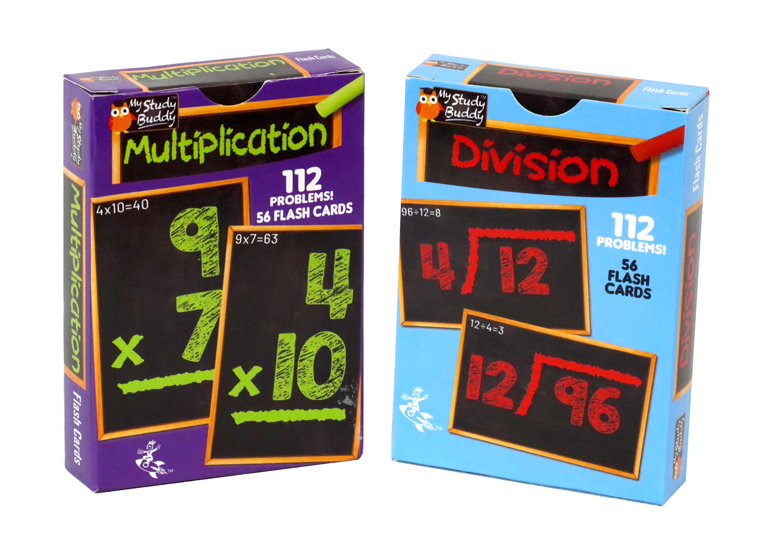 Photo 1 of Regal Games Math Flash Cards for Multiplication & Division - 1st, 2nd, 3rd Grade & More - Flash Cards Math for Kids (112 Cards - 2 Packs)