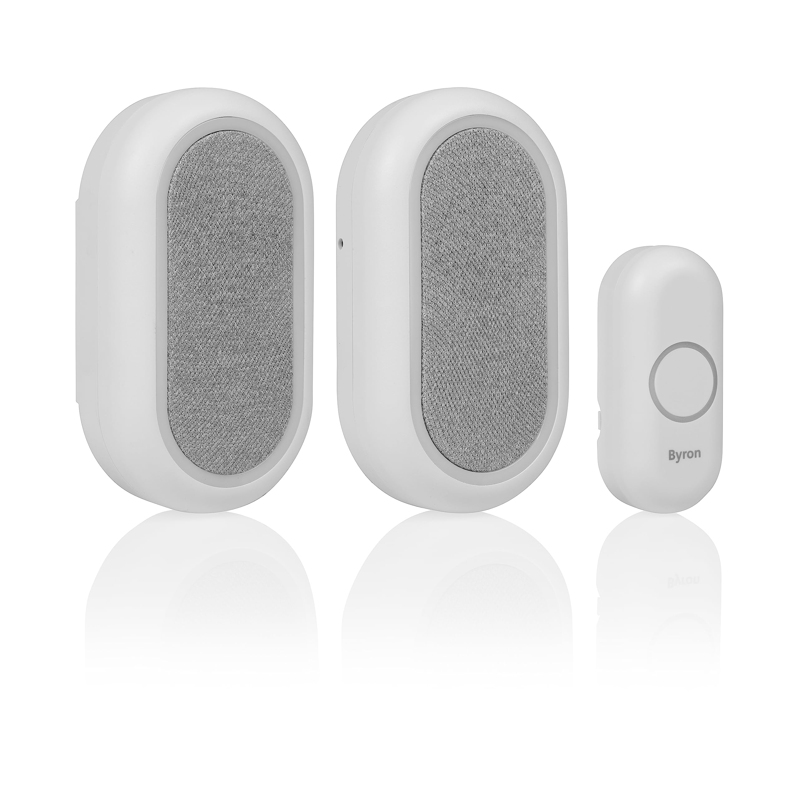 Byron Wireless Doorbell Set – Multi-Colour Visual Alert – Mute Function – 200m Range – 16 melodies – Portable – DBY-23564BS
