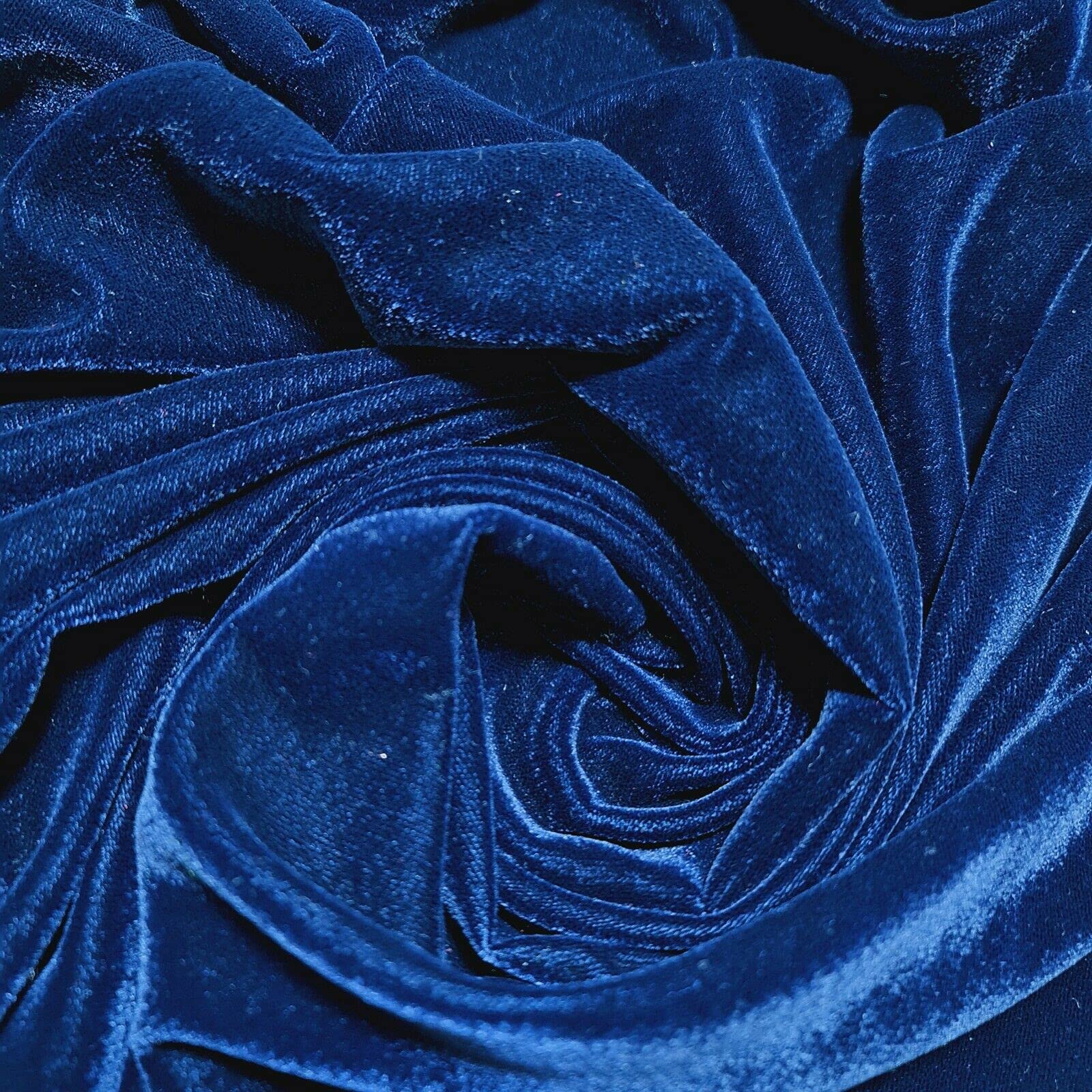 Luxurious Soft Three Crown Micro 5000 Velvet Dress Craft Fabric Material Suitable for Home Decor, Curtains, Upholstery & More 44" - 112 cm Wide Sold As 1 Meter Pre - Cut Lengths (Navy Blue)