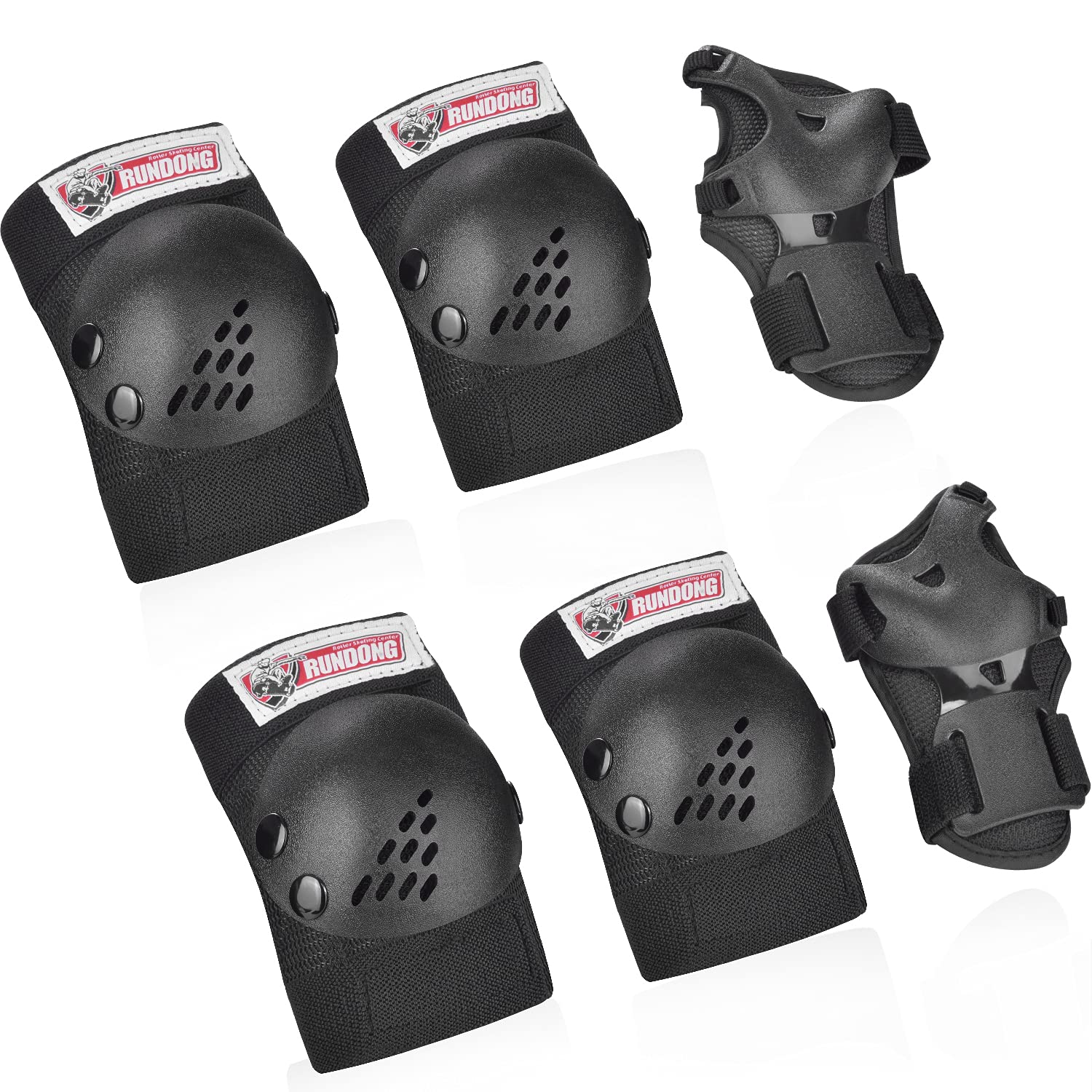 Youth/Kids Knee Pads Elbow Pad Wrist Guards Protective Gear Set for 3-15 Years Child Roller Skates Skateboard Inline Rollerblading Cycling BMX Bike Skating Scooter Riding and Other Outdoor Sports