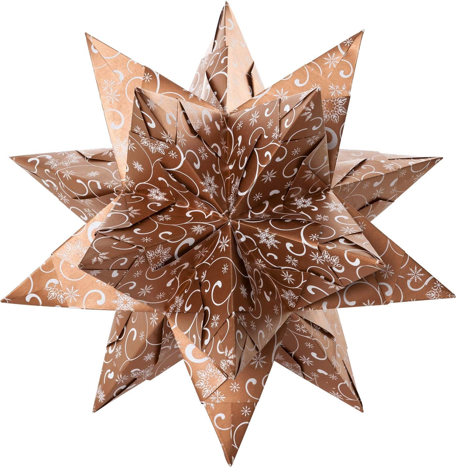 Folia 411/1515 Bascetta Star Christmas Ornament, Copper/White, 32 Sheets, 15 x 15 cm - Image 3