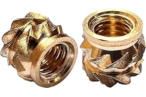 ShineNow Threaded Heat-Set Inserts Brass for Printed Plastic Parts M3X4X5 100pcs Pack