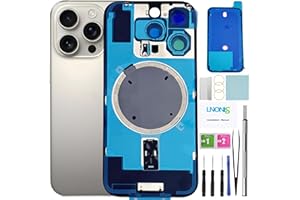 LNONLS 16 Pro Back Glass Replacement for iPhone 16 Pro Rear Back Cover Glass Waterproof and Camera Lens+Professional Repair Tool Kit (Natural Titanium)