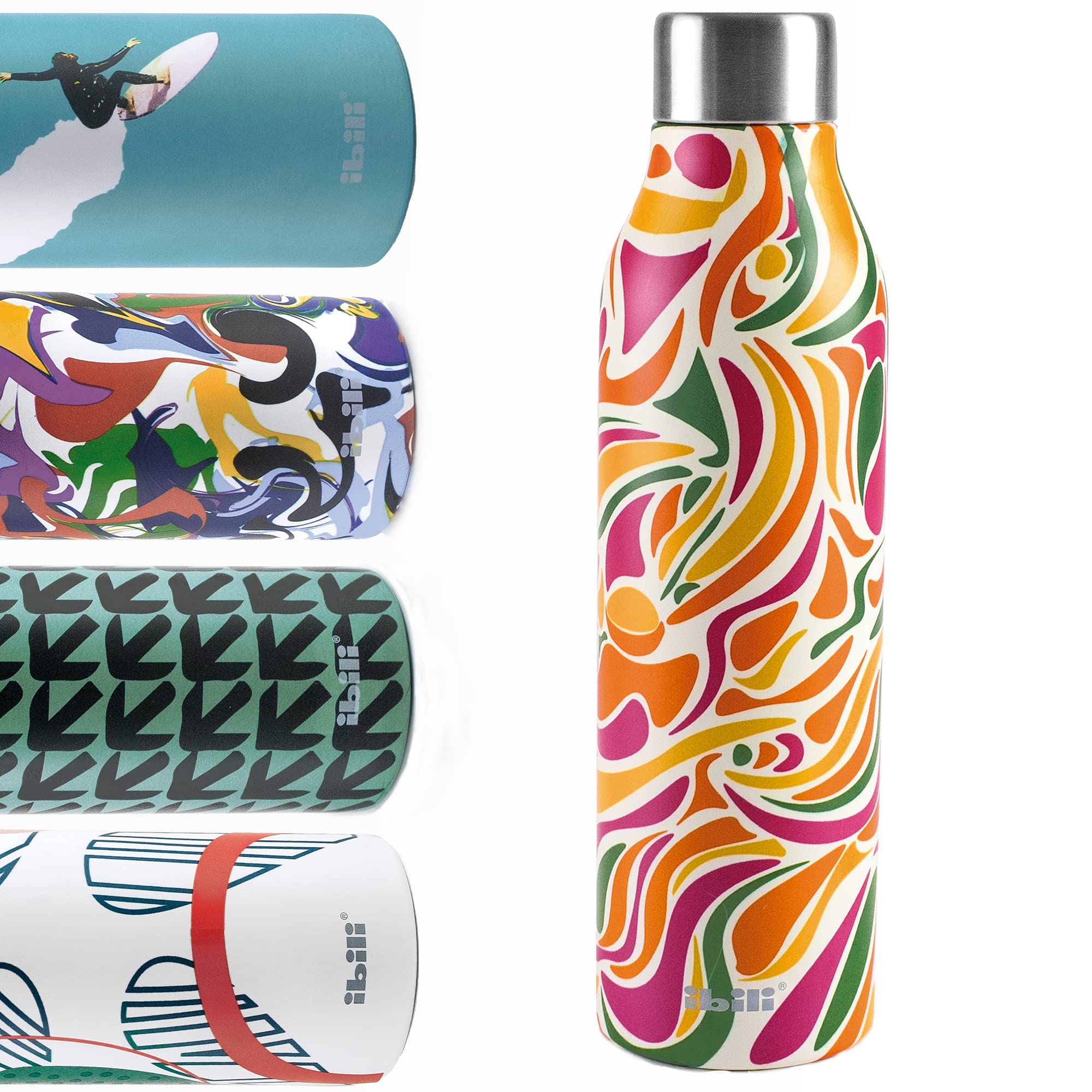 IBILI Surf Thermos Flask with Double Wall, Sa,ba, 500 ml, 18/10 Stainless Steel, Double Wall, Reusable