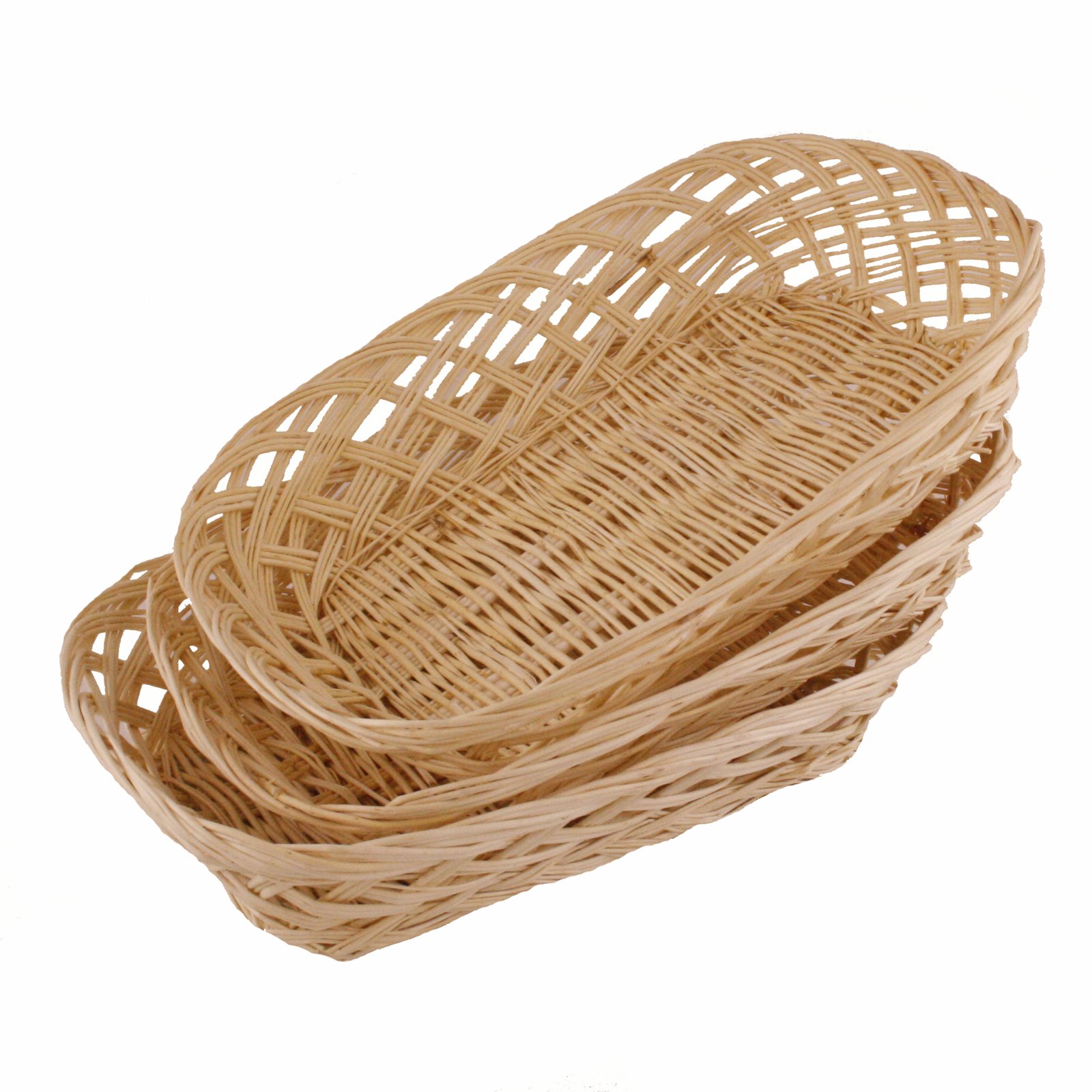 FloristryWarehouse Wicker Basket Tray Lattice 30 x 22cm (3 Baskets)