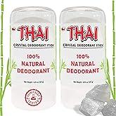 2-PACK Thai Crystal Deodorant Salt Stone - Clinically Tested, Dermatologist Approved - Natural Unscented for Women Men & Teen