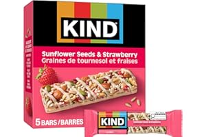 KIND Healthy Snacks Bars, Sunflower Seeds & Strawberry, Gluten Free, High Fiber Snacks, 5g Protein, 5 Count