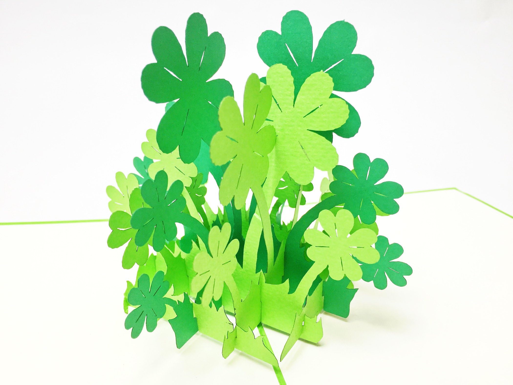 Creve 3D Popup Greeting Card Birthday Card Celebration Card Lucky Clover Four Leaves Clover ReNew