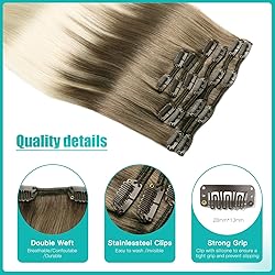 SURNEL Hair Extensions Clip Ins Ash Brown to