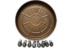 SIAMO Plant Caddy with Wheels Plant Dolly Rolling Large Metal Heavy Duty Plant Stand with Wheels Moveable Planter Saucer Pot Mover for Indoor Outdoor Use 20inches Copper