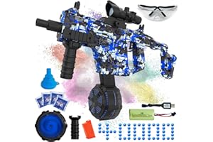 PICKMERA Electric Gel Ball Blaster, High Speed Automatic Splatter Ball Blaster with 40000+ and Goggles, Rechargeable Splatter Ball Toys for Outdoor Activities Shooting Game Party Favors -Blue