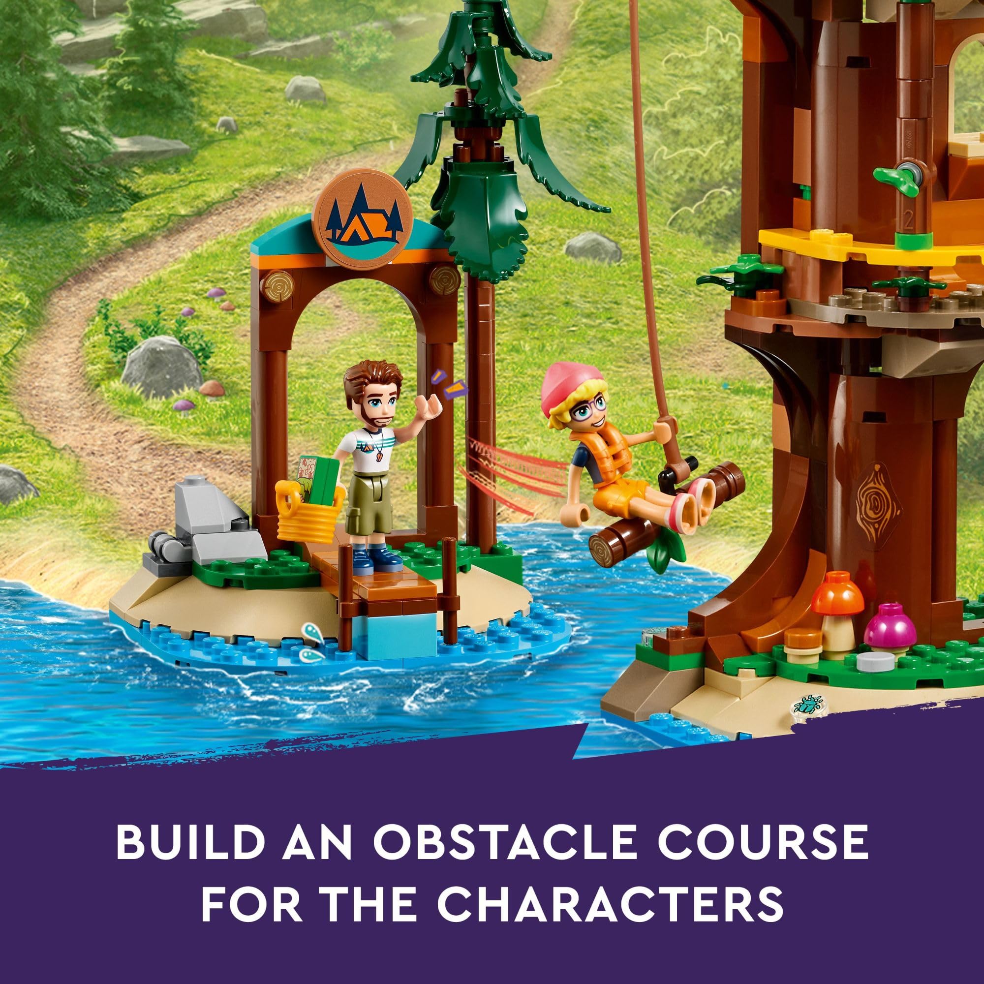 LEGO Friends Adventure Camp Tree House Building Toy - Pretend Play Toy Figures & Playsets for Girls & Boys, Ages 8+ Years - with 5 Mini Dolls & 5 Animal Figures - Gifts for Kids - 42631