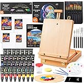 65 Pack Acrylic Paint Set, Shuttle Art Acrylic Painting Set with Wooden Easel, 30 Colors Acrylic Paint, Painting Canvas, Pain