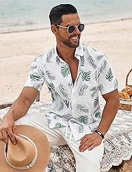 COOFANDY Men's Hawaiian Shirts Short Sleeve