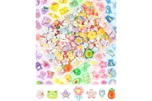 FIVEIZERO 100PCS Cute Slime Charms Bulk Set – Kawaii Flatback Resin Charms for Crafts, Mini Decoden Acrylic Embellishments for Phone Junk Cases, Scrapbooking & DIY Decoration (Multicolor)