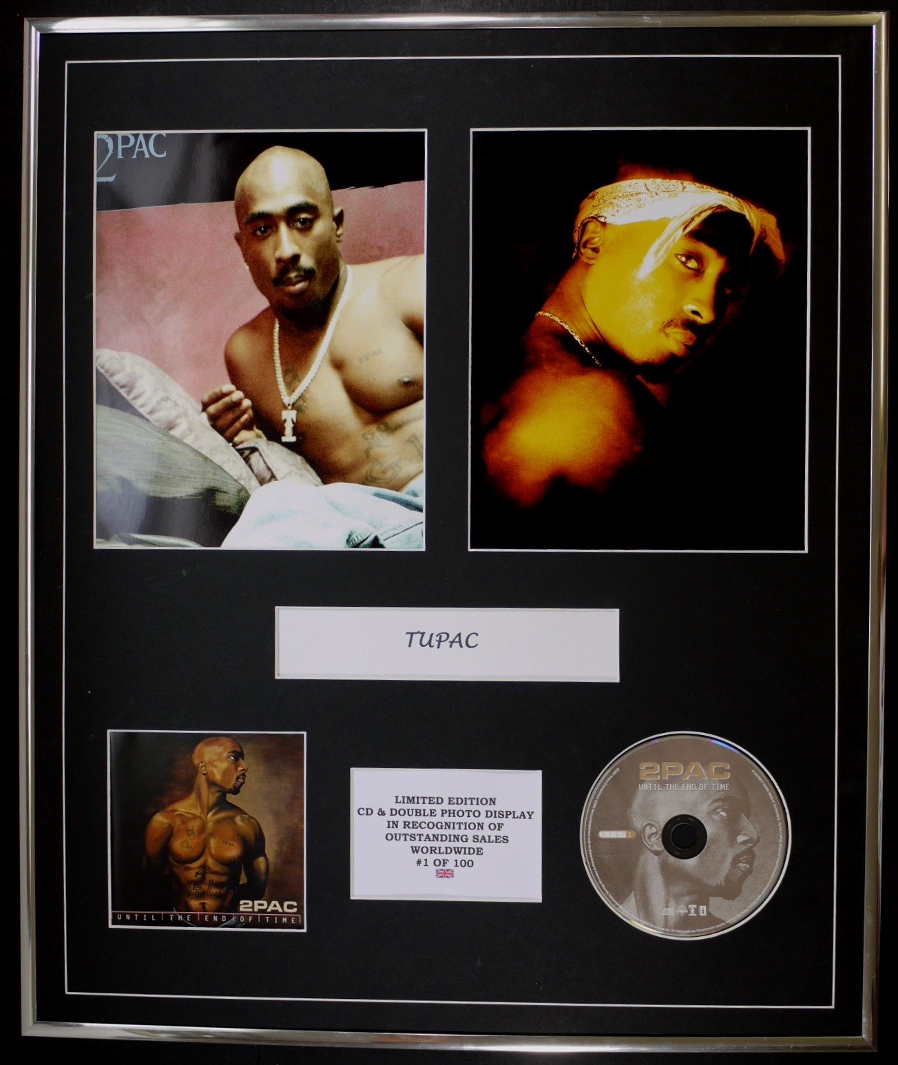 TUPAC/CD & DOUBLE PHOTO DISPLAY/LTD. EDITION/COA/UNTIL THE END OF TIME