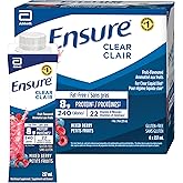 Ensure Clear, Clear Liquid Nutrition Drink, Refreshing Fruit Flavoured Nutrional Supplement, Mixed Berry, 6 x 237-mL Bottles