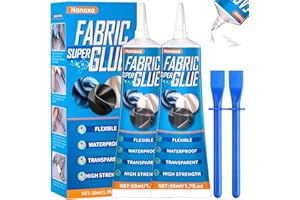 Nanoxa 100ml Fabric Glue, Extra Strong Quick Bond Fabric Adhesive, Machine Washable and Permanent Bond for Clothing Hemming, 