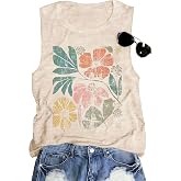 Womens Tank Tops Boho Casual Summer Tops Crew Neck Sleeveless Beach Graphic Shirts Muscle Workout Tunic Tops