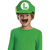 Disguise Super Mario Bros Hat and Mustache Costume Set, Official Nintendo Costume Accessories for Kids