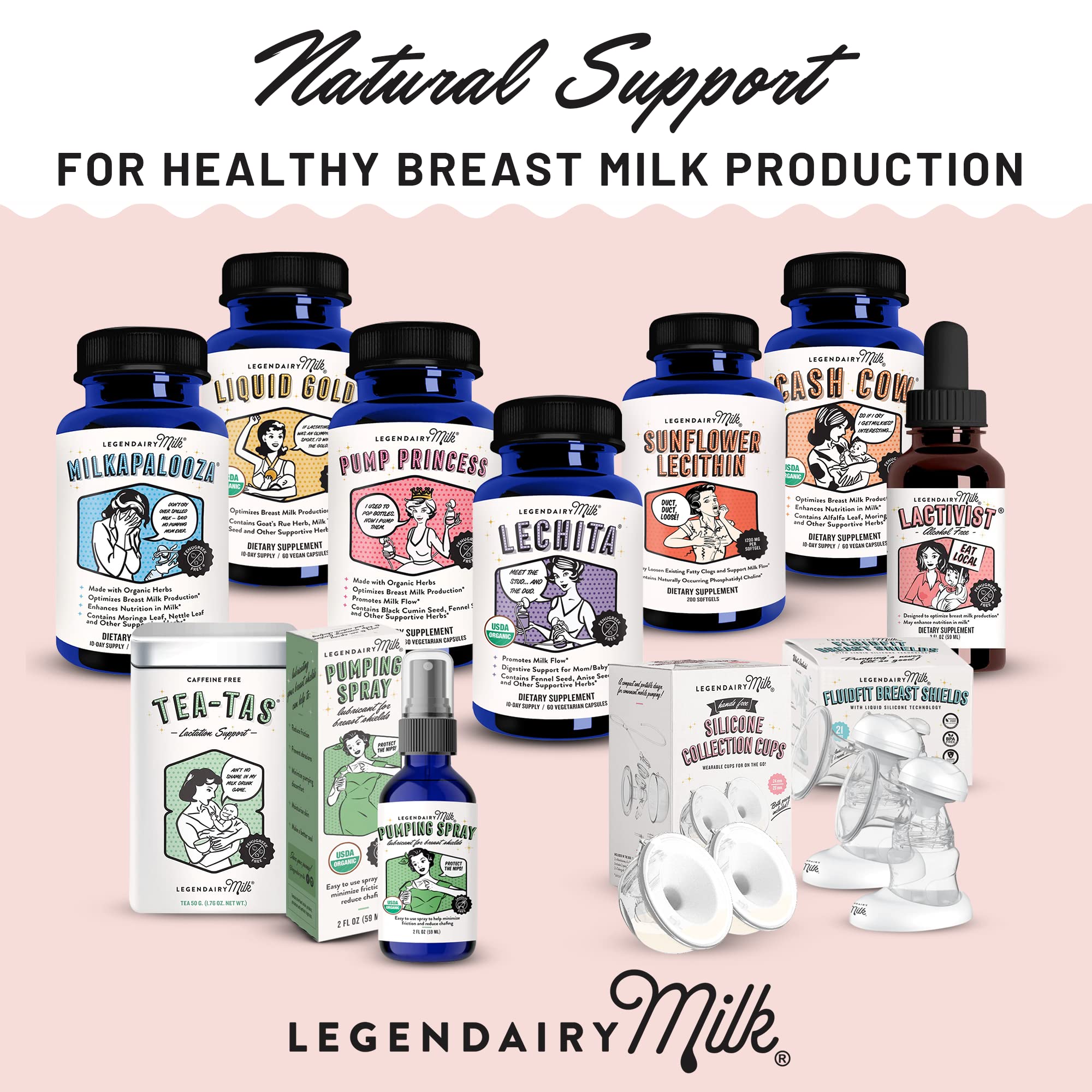 Legendairy Milk Lechita, Supports Milk Flow, Organic Fenugreek Free Breastfeeding Supplement, Organic Fennel & Anise, Made in USA, 60 Vegan Capsules