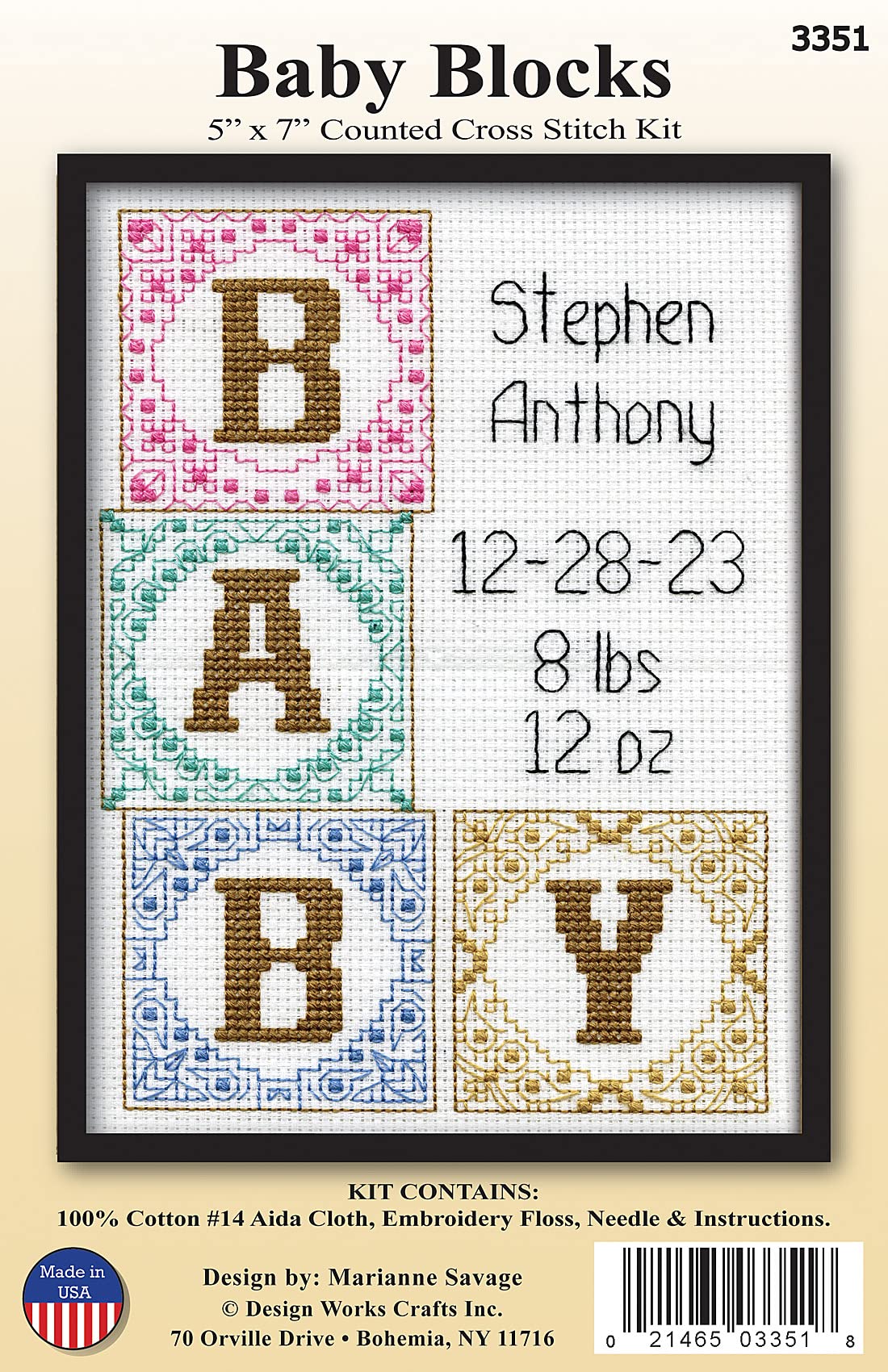 Design Works Crafts Baby Blocks Counted Cross Stitch Kit