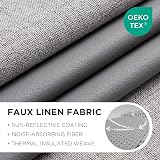 Joydeco 100% Blackout Curtains 46x54 Inch Grey Linen Look 2 Panels view 2