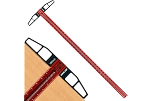TYDEEY 12, 24, 31, 39 in Precision Ruler Square T-Shaped Woodworking Scriber Measuring Tool, Aluminum Alloy Architect Ruler for Carpenter Work, T Type Wood Layout and Measuring Tools (39 Inch)