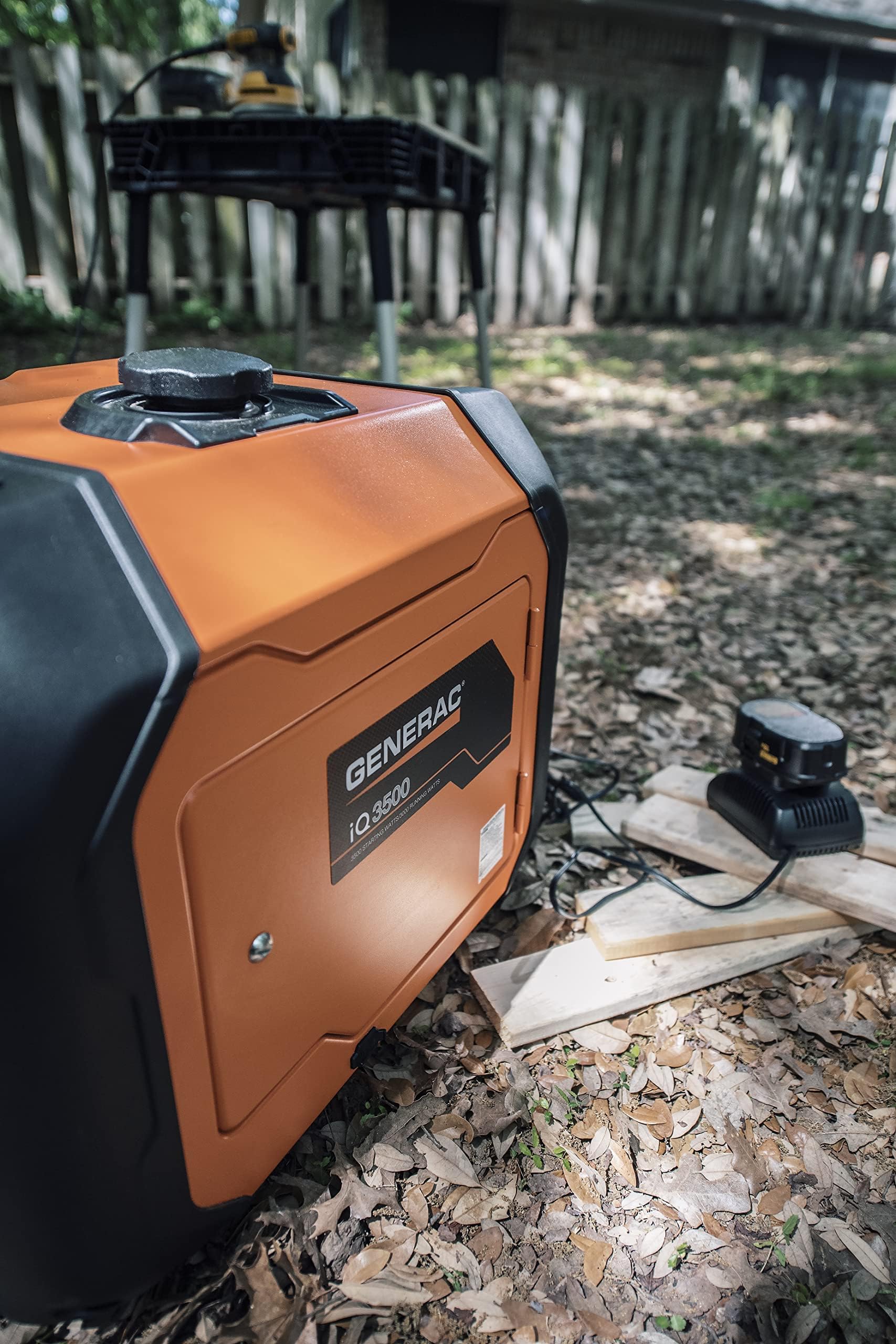 Generac 7127 iQ3500 3,500-Watt Gas-Powered Portable Inverter Generator - Durable, Lightweight Design - Speed Selection for Quiet Performance or Maximum Power - CARB Compliant - Orange/Black