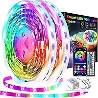 REEMEER Led Lights 100ft(2 Rolls of 50ft) Smart APP Control Music Sync Led Strip Lights RGB Color Changing Led Lights Strips 