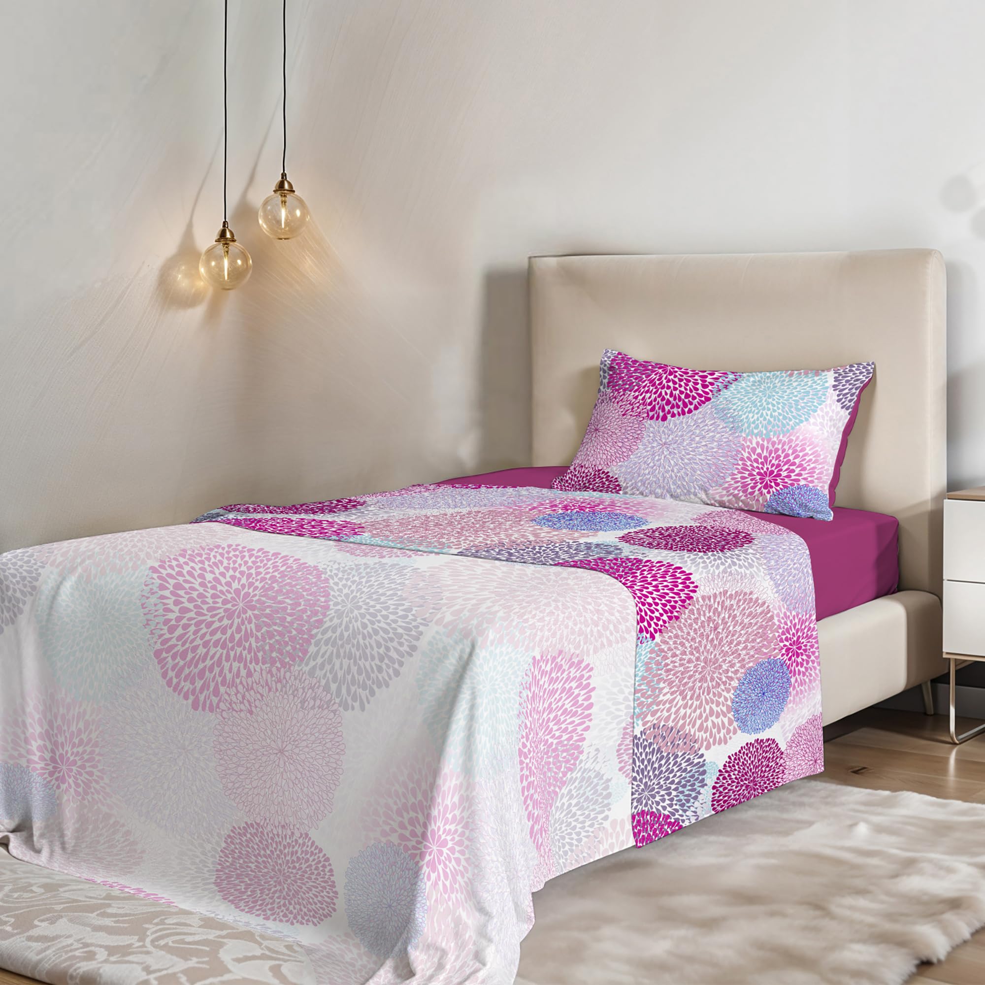 Fantasy bed sheet set in printed microfiber