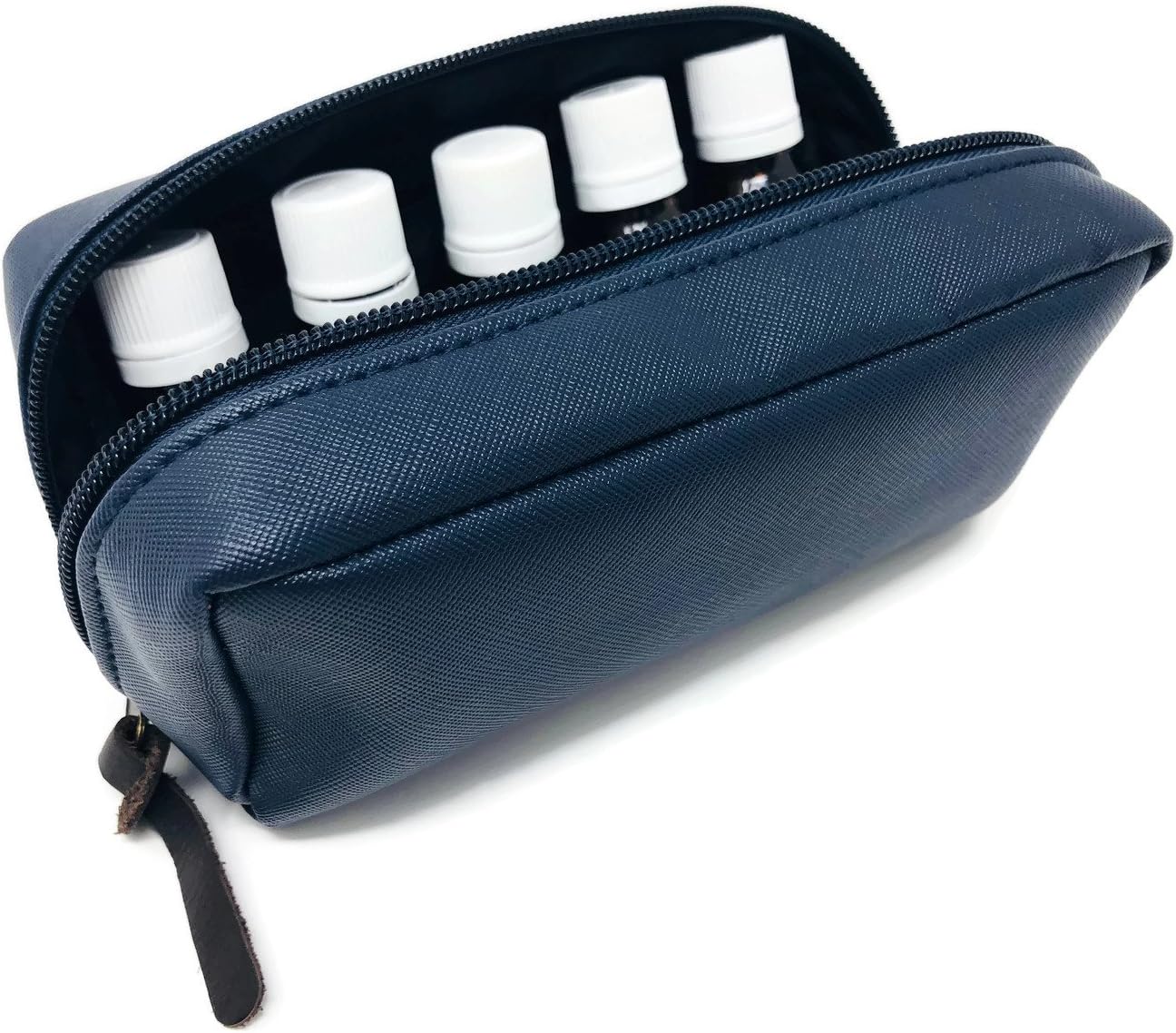 10-Bottle Essential Oil Carrying Case (5ml, 10ml, 15ml) for doTERRA, Young Living Bottles for Aromatherapy Travel or Storage (Navy)