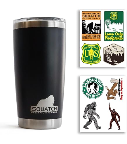 Amazon.com | Bigfoot, Bigfoot Lives In Stanley South Dakota Coffee Tumbler  20oz, Blue: Tumblers & Water Glasses