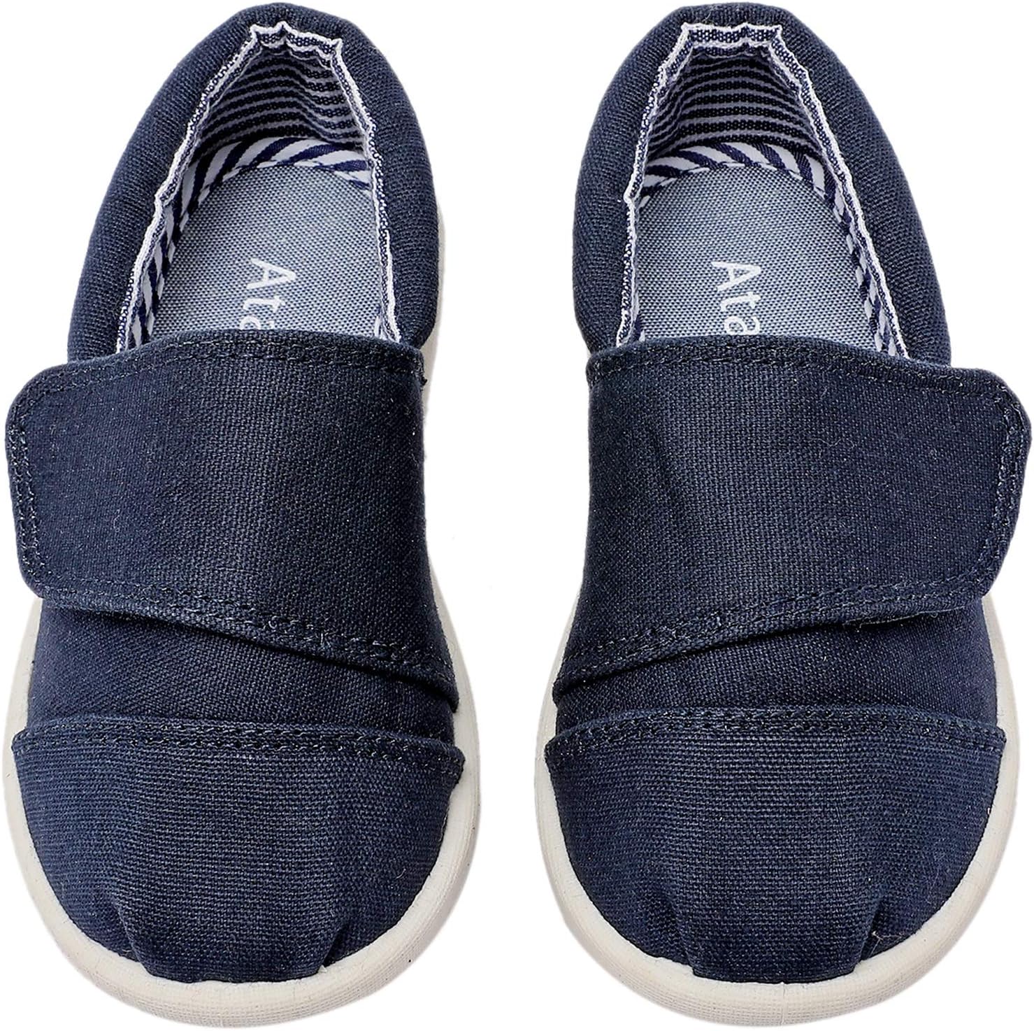 Ataiwee Baby Boys Sneaker Shoes - (6/12/18Months/Infant/Toddler) Slip on Canvas Comfy Kids Non-Slip Hard Bottom First Walkers Tennis Shoes.