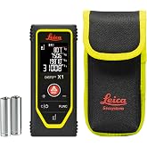 Leica Disto X1 - Range 330 ft, Bluetooth 4.2 and NFC Data Transfer, add and Subtract, Volume, 4-line Display, IP 65 dust and waterjet Protection and 6 ft Drop Tested, Hand Loop, Pouch.