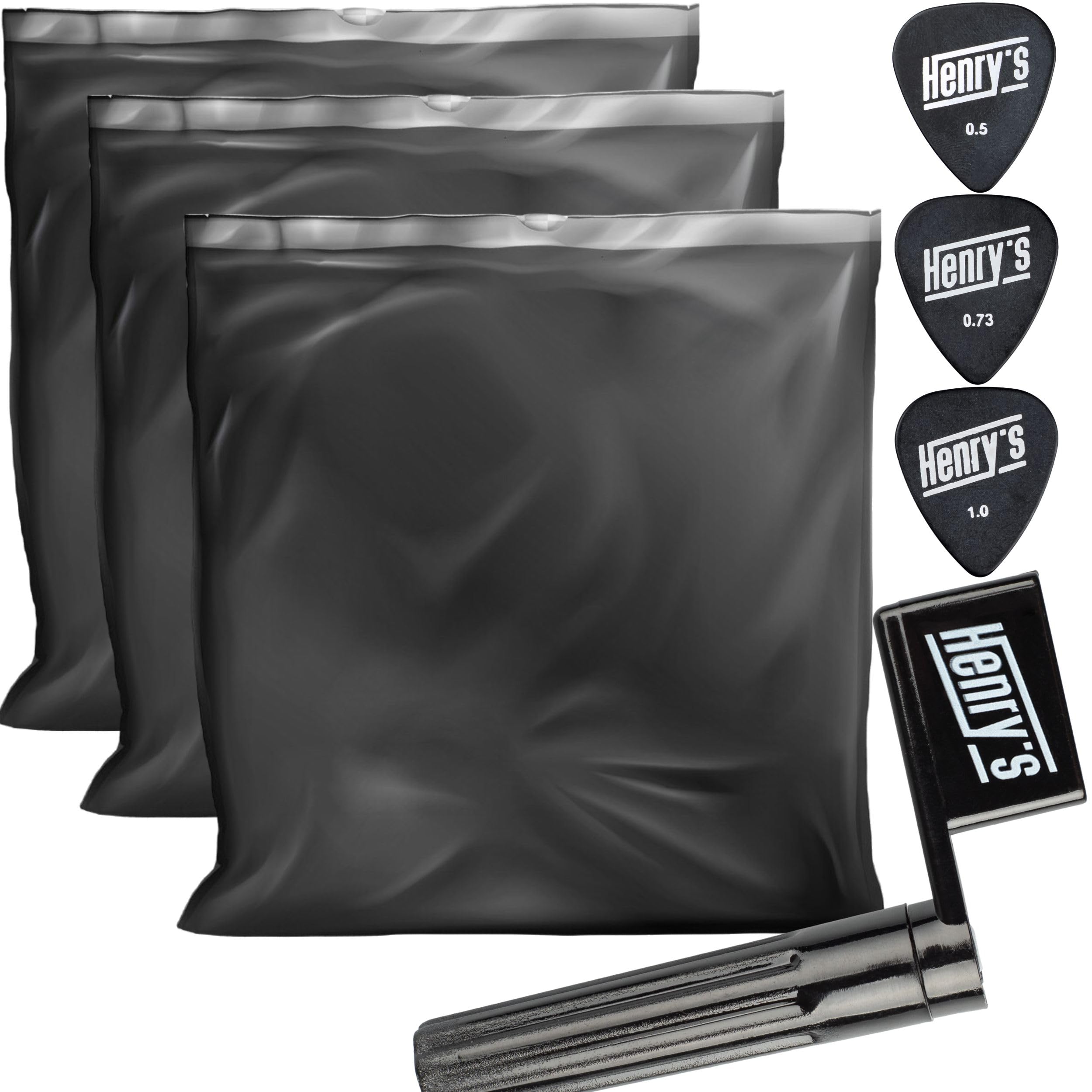 3-Pack Light Acoustic Guitar Strings - Guitar Strings Acoustic 10-47 - Extra E1xString & 3xGuitar Picks & String Winder - Phosphor Bronze Acoustic Guitar Strings Steel 6 Set