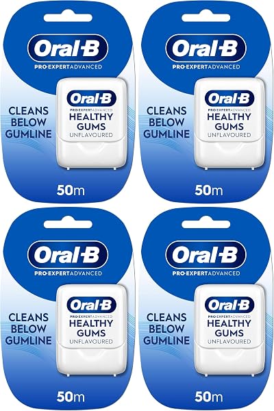Oral-B Pro-Expert Advanced Waxed Dental Floss Healthy Gums 50m 4 Pack
