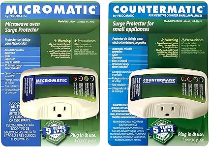 Amazon Com Two Electronic Surge Protector Combo Micromatic For Microwaves And Countermatic For Kitchen Appliances Home Audio Theater